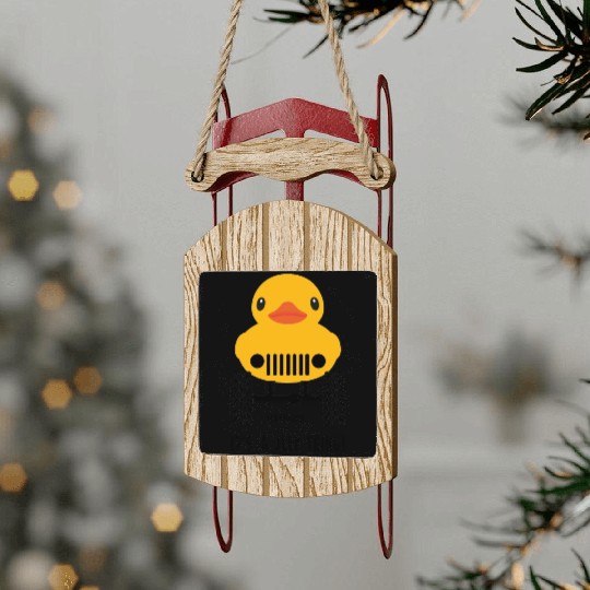 Jeep Cute Rubber duck on Offroad wheels duckduck Sled Ornaments