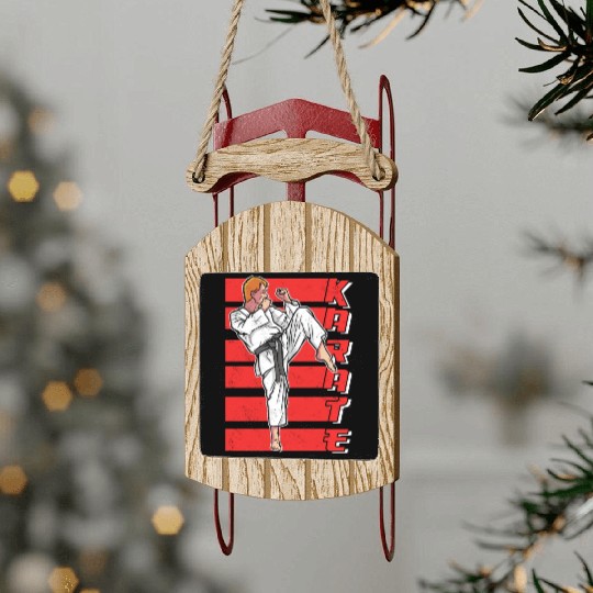 Karate Martial Arts Fighter Belt Coach Sled Ornaments