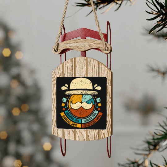 Grandpa teacher partner in crime Sled Ornaments