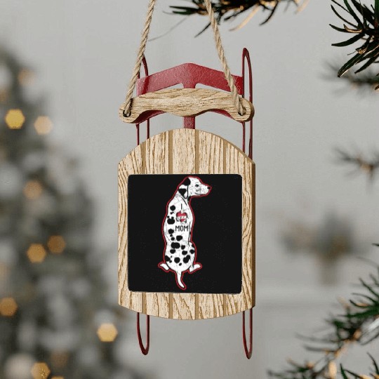 Spot Squad Dalmatian Owner Dog Lover Mothers Day Sled Ornaments