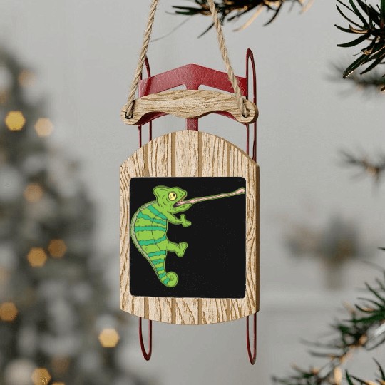 Wildlife Climbing Chameleon Animal Welfare Gift Sled Ornaments