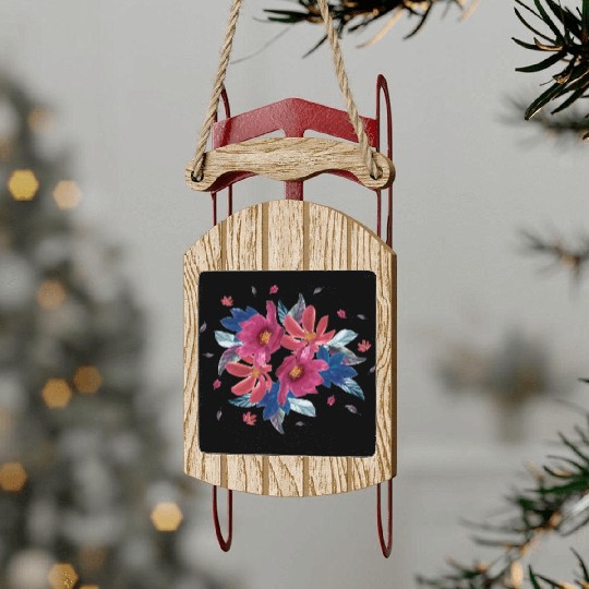 Summer wild flowers mix Sled Ornaments