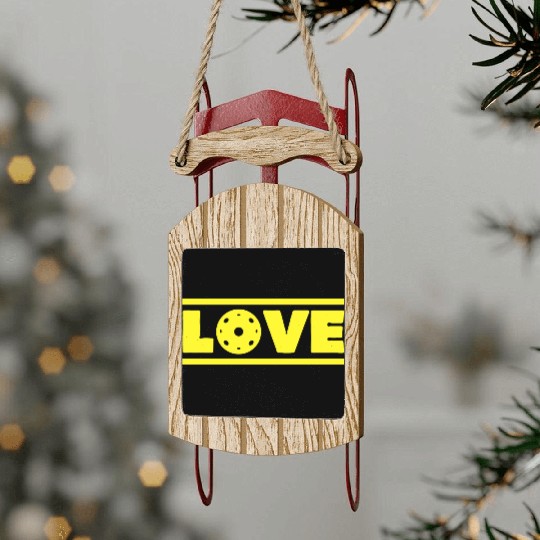 Pickleball Love Matching Retro Vintage Cute Pickle Sled Ornaments