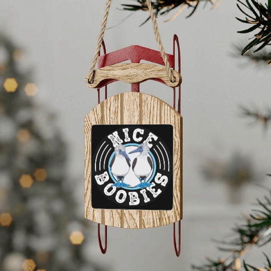 Nice Boobies Adult Humor Halloween Gift Booby Bird Sled Ornaments