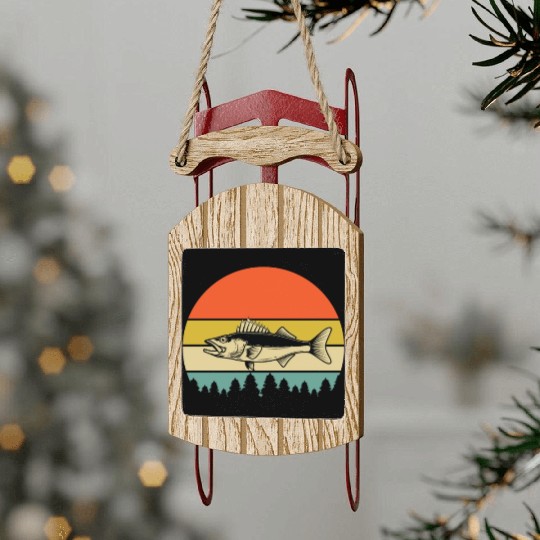 Walleye Fishing Sled Ornaments