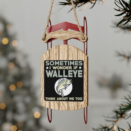 Funny Walleye Fishing Lover Sled Ornaments