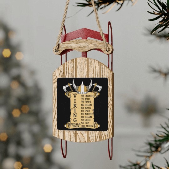 Viking World Tour For Vikings Lover Sled Ornaments