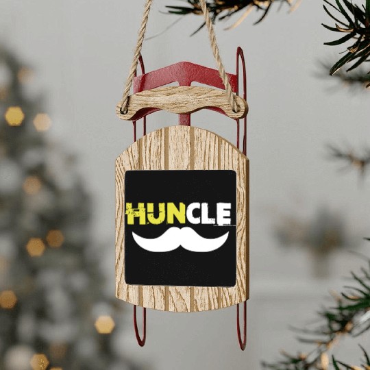 Huncle Eroded Yellow Sled Ornaments