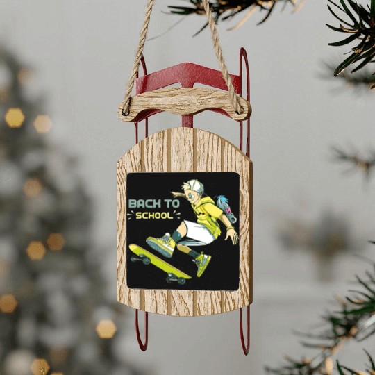 back to school Sled Ornaments