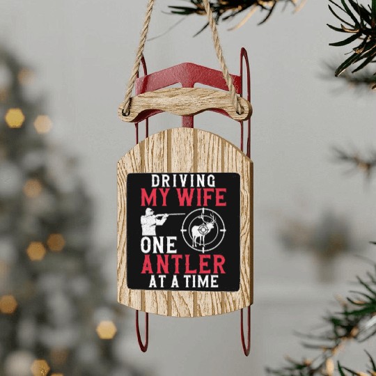 Buck Deer Hunting Hunter Wife Sled Ornaments