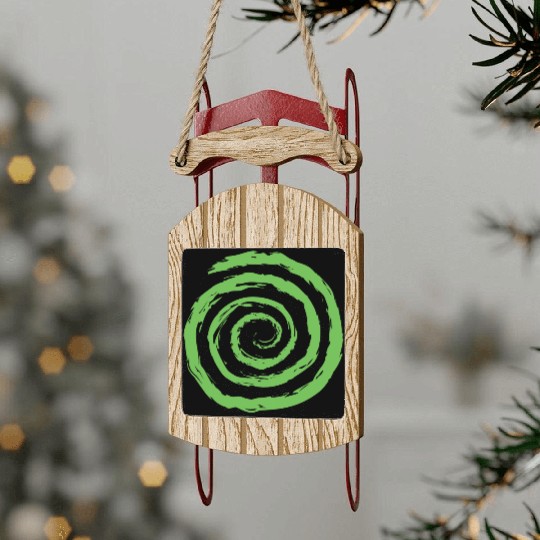 Geometric Shapes. Circle Spiral Shape Sled Ornaments
