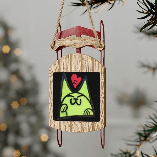 Graffiti cat Sled Ornaments