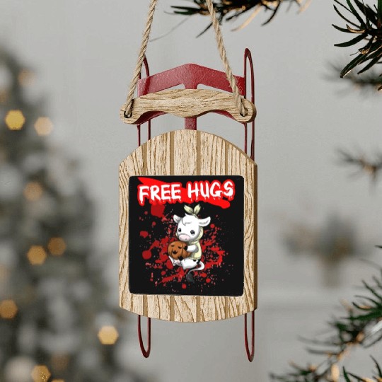 Free Hugs Halloween Sarcasm Scary Creepy Costume Sled Ornaments