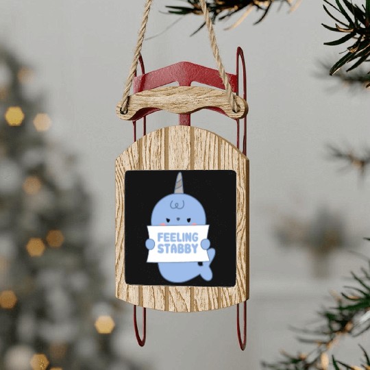 Feeling Stabby, Narwhal Sled Ornaments
