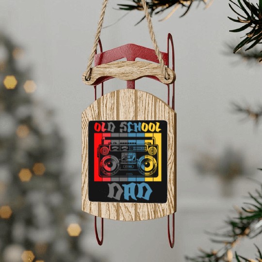 Old School Dad Hip Hop Lover Sled Ornaments