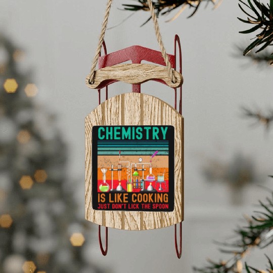 Funny chemistry lab chemical laboratory technician Sled Ornaments