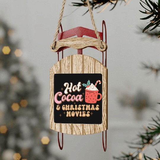 Hot cocoa Sled Ornaments