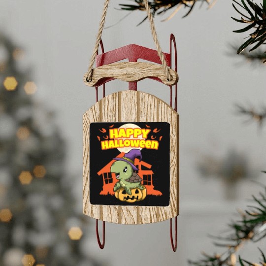 Happy Halloween Scary Funny Hallow's Eve Costume Sled Ornaments