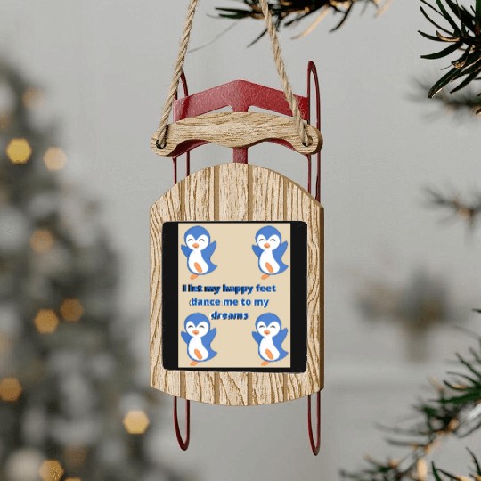 PENGUINS Sled Ornaments