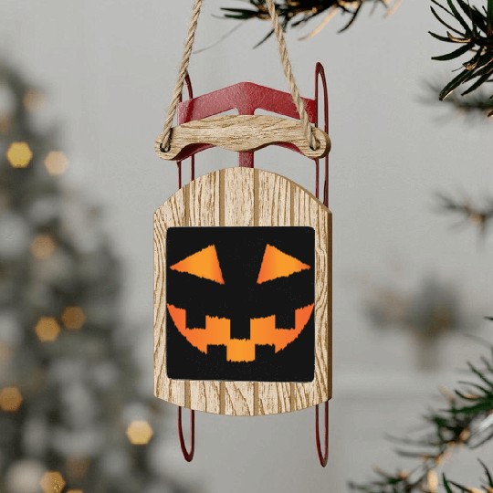 Pumpkin: scary smile Sled Ornaments