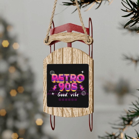 90s! - Synthwave/Retrowave/Vaporwave 90s Sled Ornaments