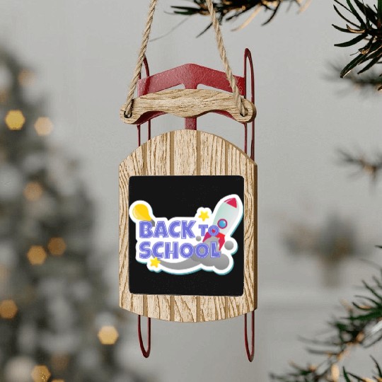 Back to School Sticker Sled Ornaments