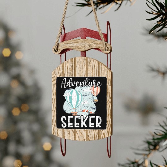 Adventure Seeker Hot Air Balloon Lover Aeronaut Sled Ornaments