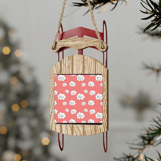 BACK TO SCHOOL SEAMLESS PATTERN Sled Ornaments