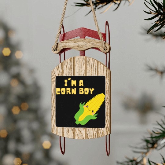 Corn Boy - Corntastic Design Corn Kid Sled Ornaments