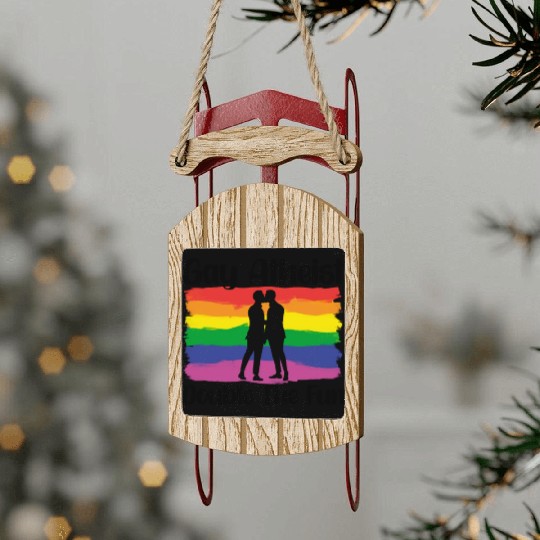 Gay LGBTQ Atheist Atheism Anti Religion Securalism Sled Ornaments