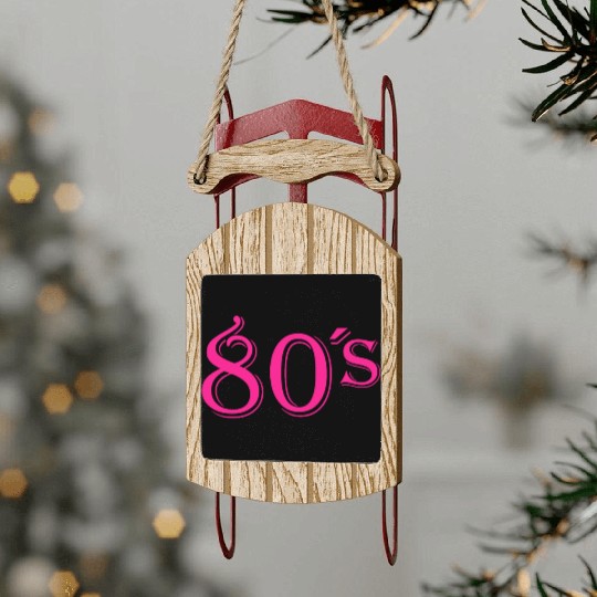 80's Retro Clothing - I Love the 80s Sled Ornaments