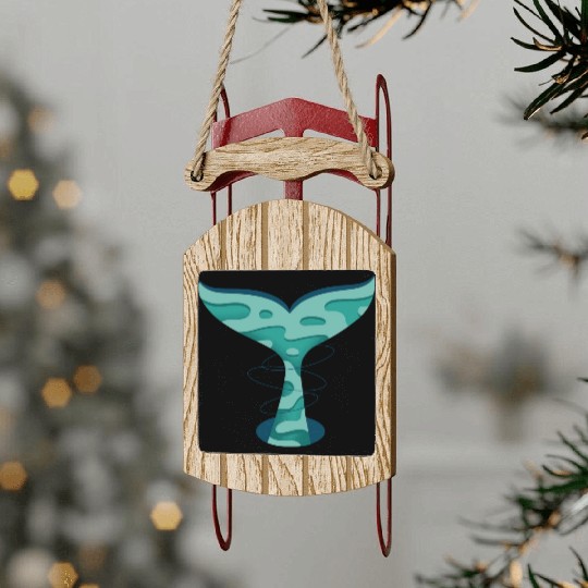Whale Tail Sled Ornaments