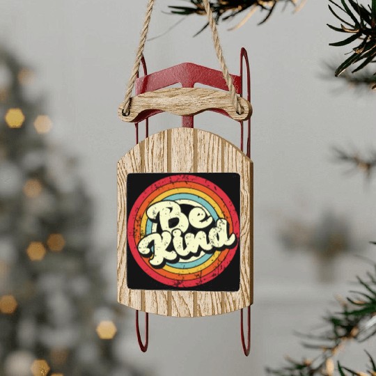 Be Kind - Rainbow Retro Vintage LGBT Sled Ornaments