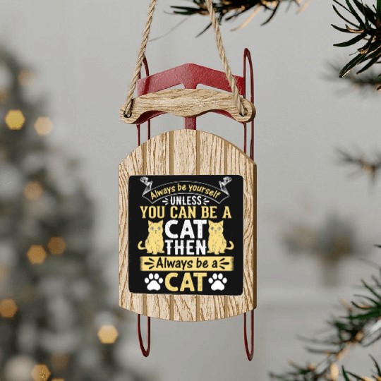 Funny Cat I Always Be Yourself Unless You Can Be A Sled Ornaments