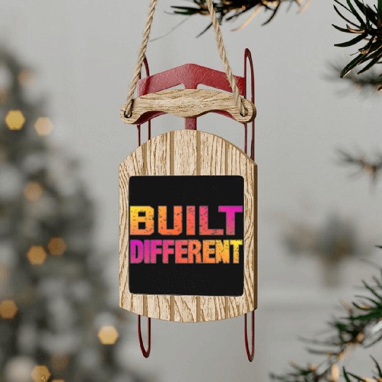 Built Different On Another Level Funny Gaming Sled Ornaments