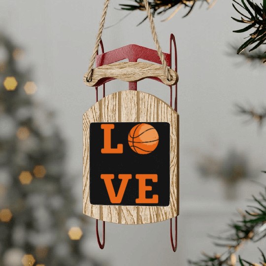 Love Basketball Sled Ornaments