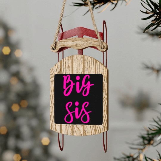 Big Sis For Big Little Brother And Sister Siblings Sled Ornaments