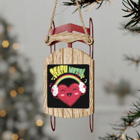 Death Metal Cute Heart Sled Ornaments