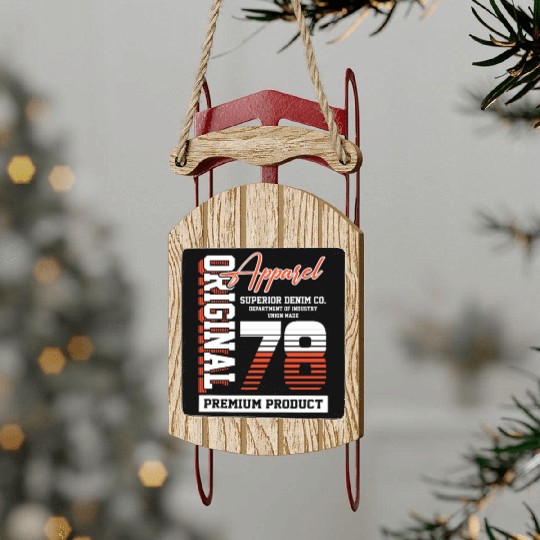 1978 Vintage Birthday Vintage Gift Retro Sled Ornaments