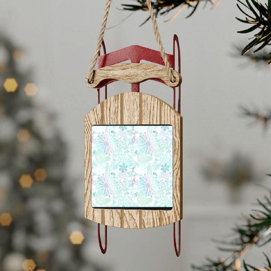Abstract Winter Pattern Sled Ornaments