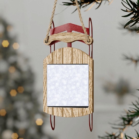 Lilac Snowflakes Pattern Sled Ornaments