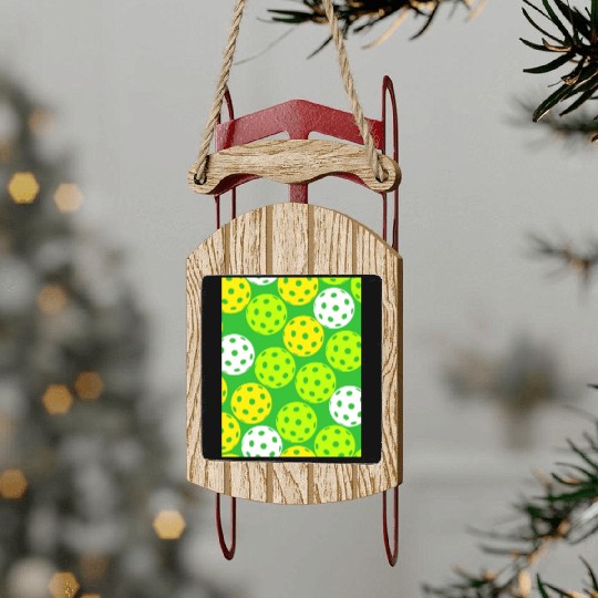 pickle ball Sled Ornaments