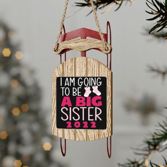 A Big Sister 2022 Sled Ornaments