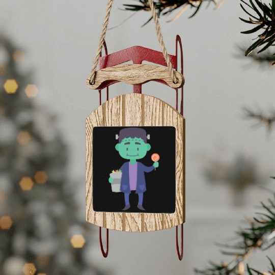Candy Collector Happy Scary Halloween Vampire Sled Ornaments