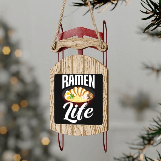Funny Ramen Lover Gift Sled Ornaments