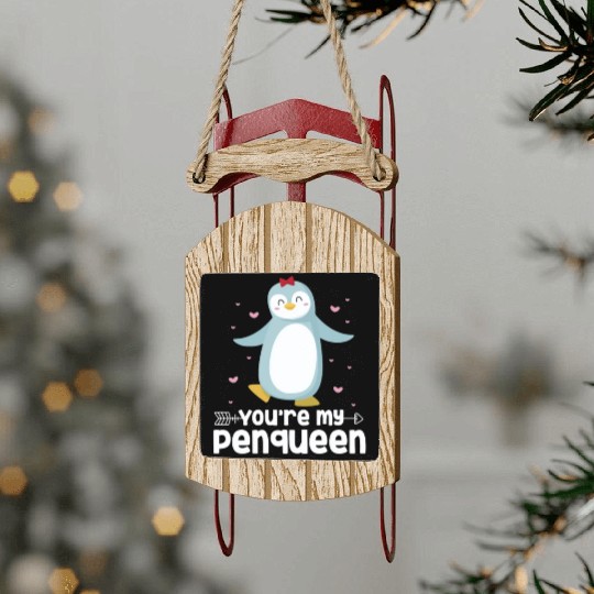 You're My Penqueen, Penguin Sled Ornaments