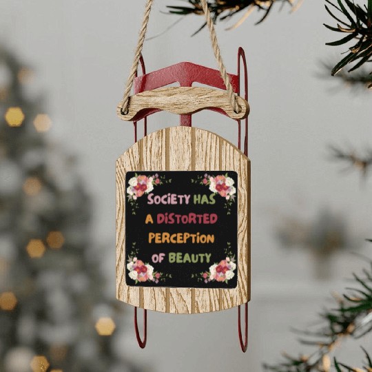 Society Has A Distorted Perception Of Beauty Sled Ornaments