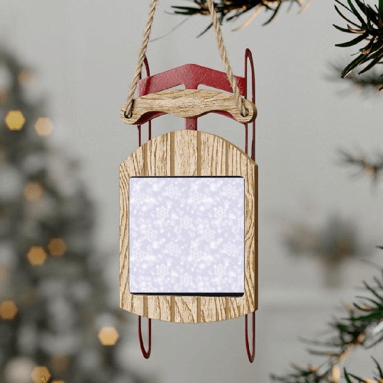 Lavender Snowflakes Pattern Sled Ornaments