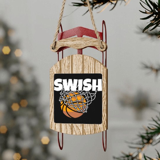 Basketball Swish Matching Photo Sled Ornaments