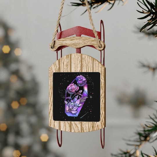 Coffin of Roses Sled Ornaments